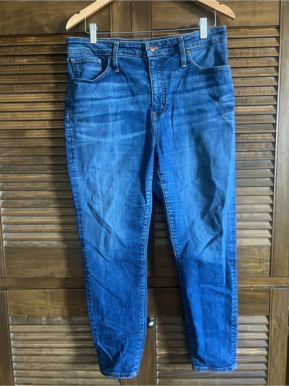 Madewell Women's curvy high-rise Skinny Jeans in Deep Blue Wash